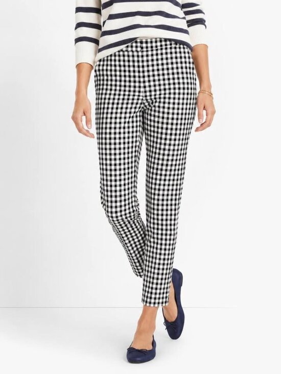 Talbots Pants - Talbots Chatham Ankle Black & White Gingham Plaid Neutral Corpcore Pant [Size 2]